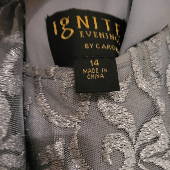 Silver & Grey Formal Evening Dress - Picture 3 of 4